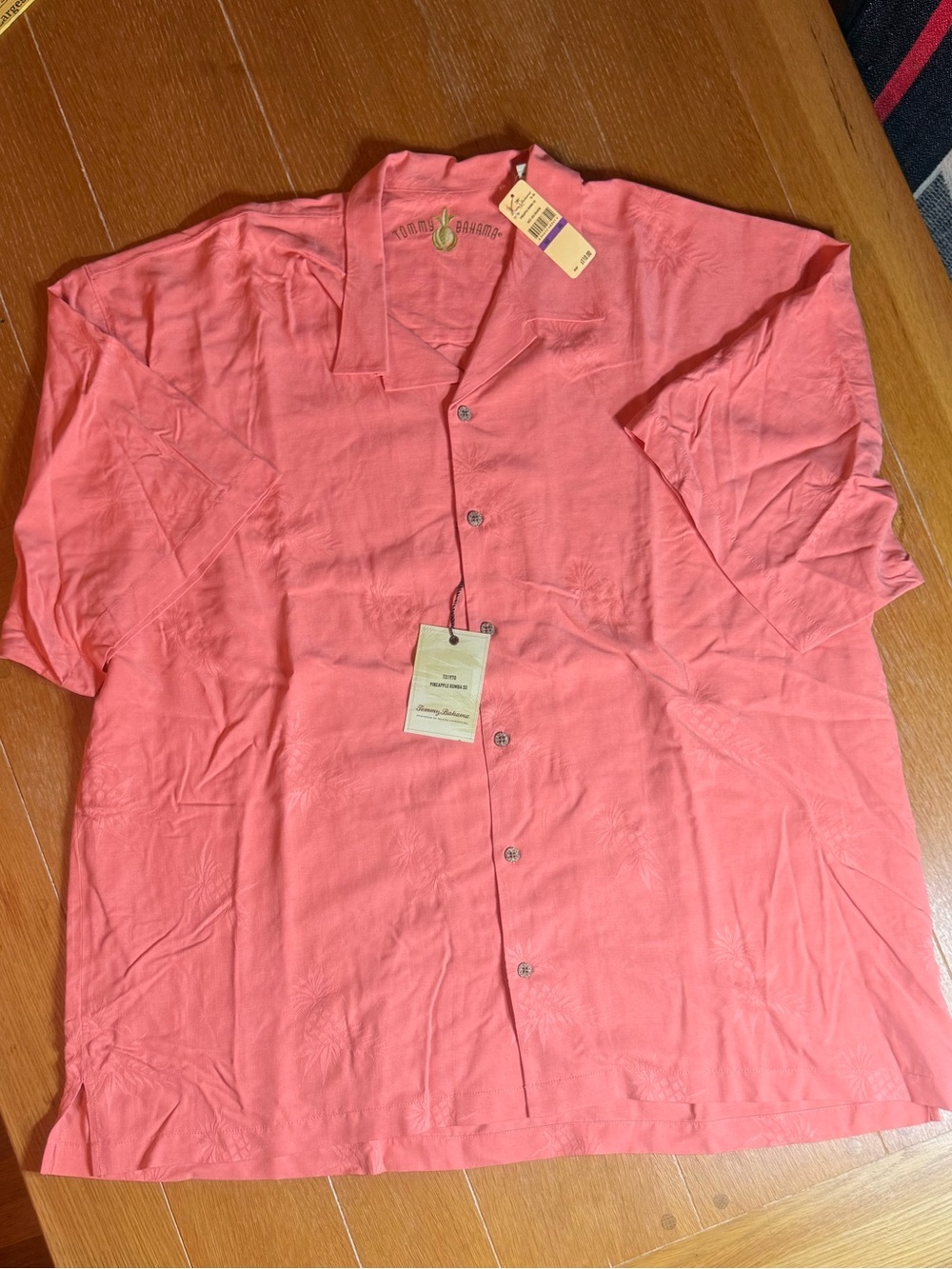 Tommy Bahama Men’s Coral Short-Sleeve Silk Shirt XXL